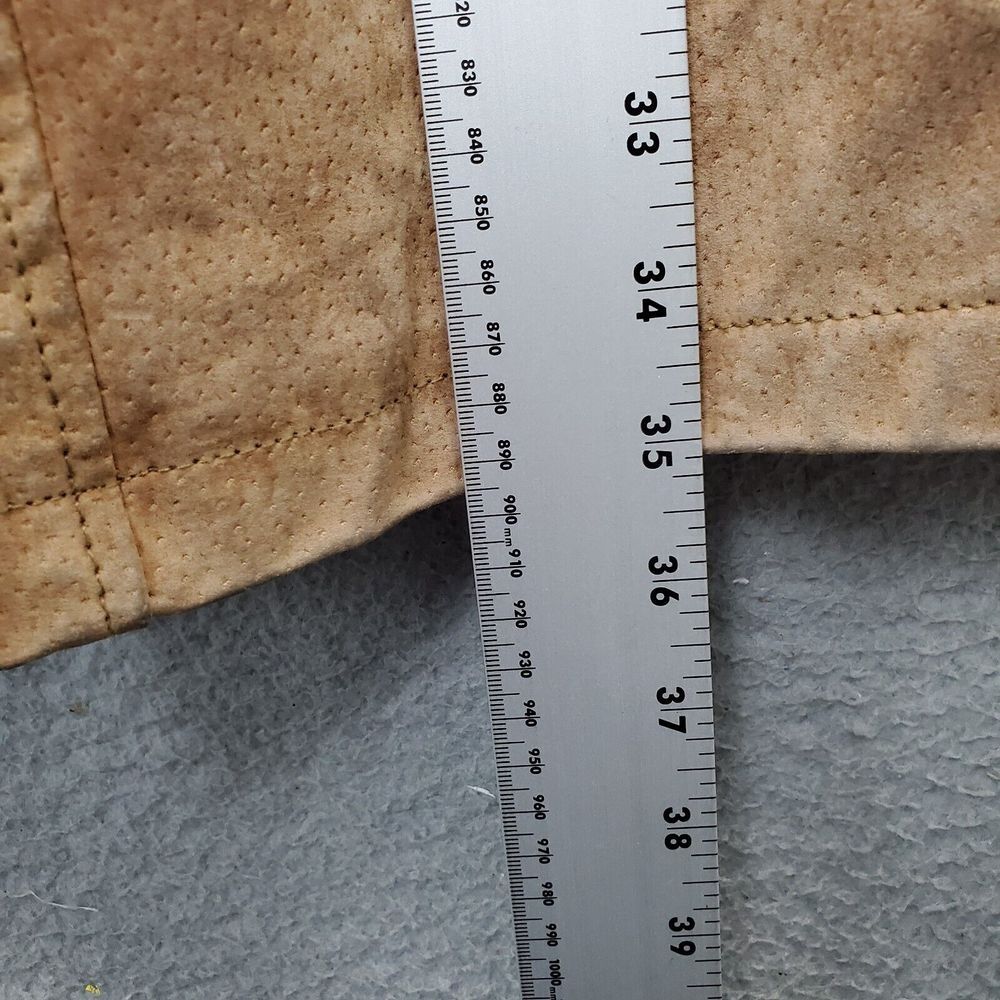Cooper Collection Coat Womens Medium Multi Genuine Leather Suede Toggle Button - Picture 3 of 8
